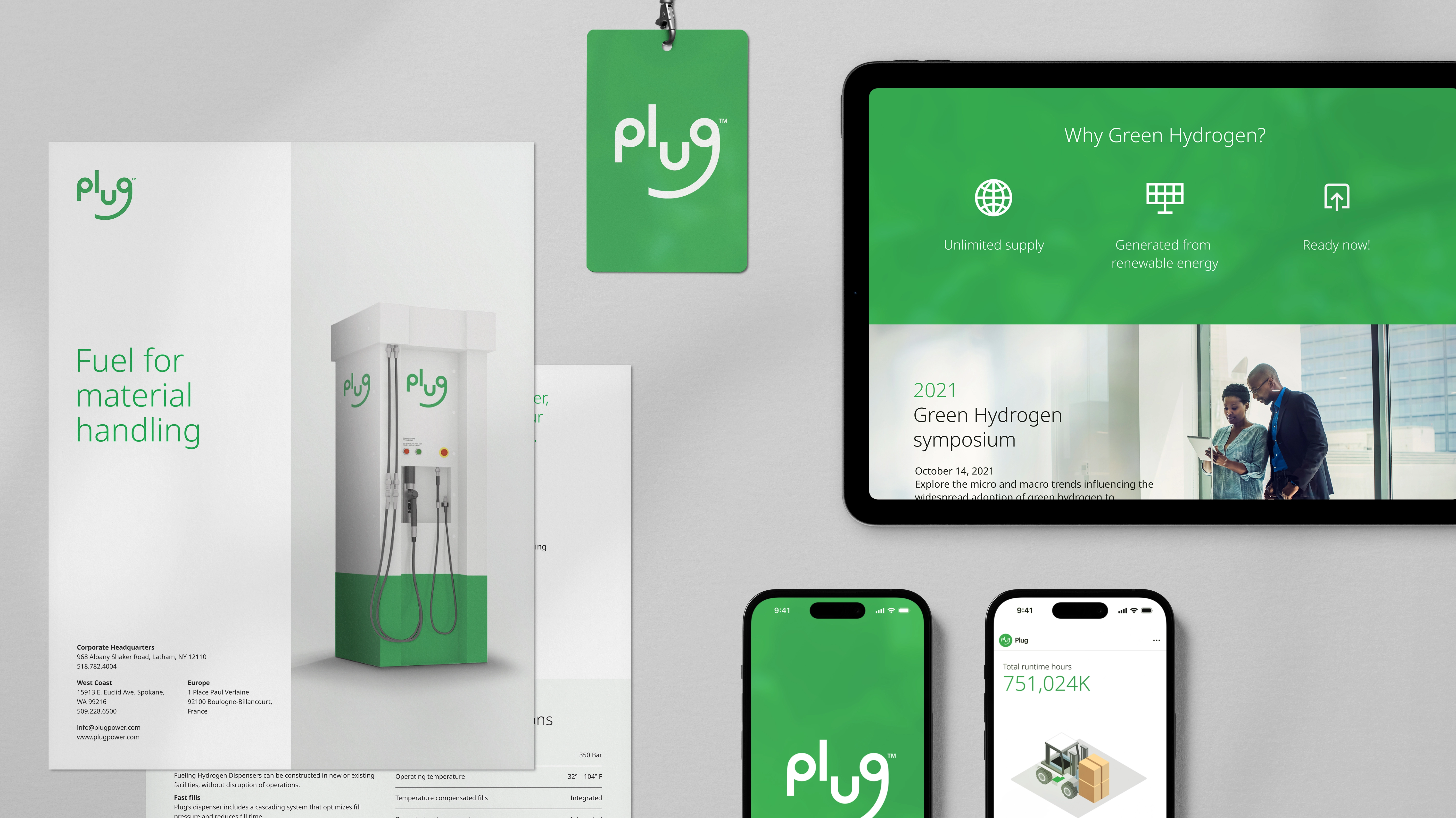 plug power design on website and iphone