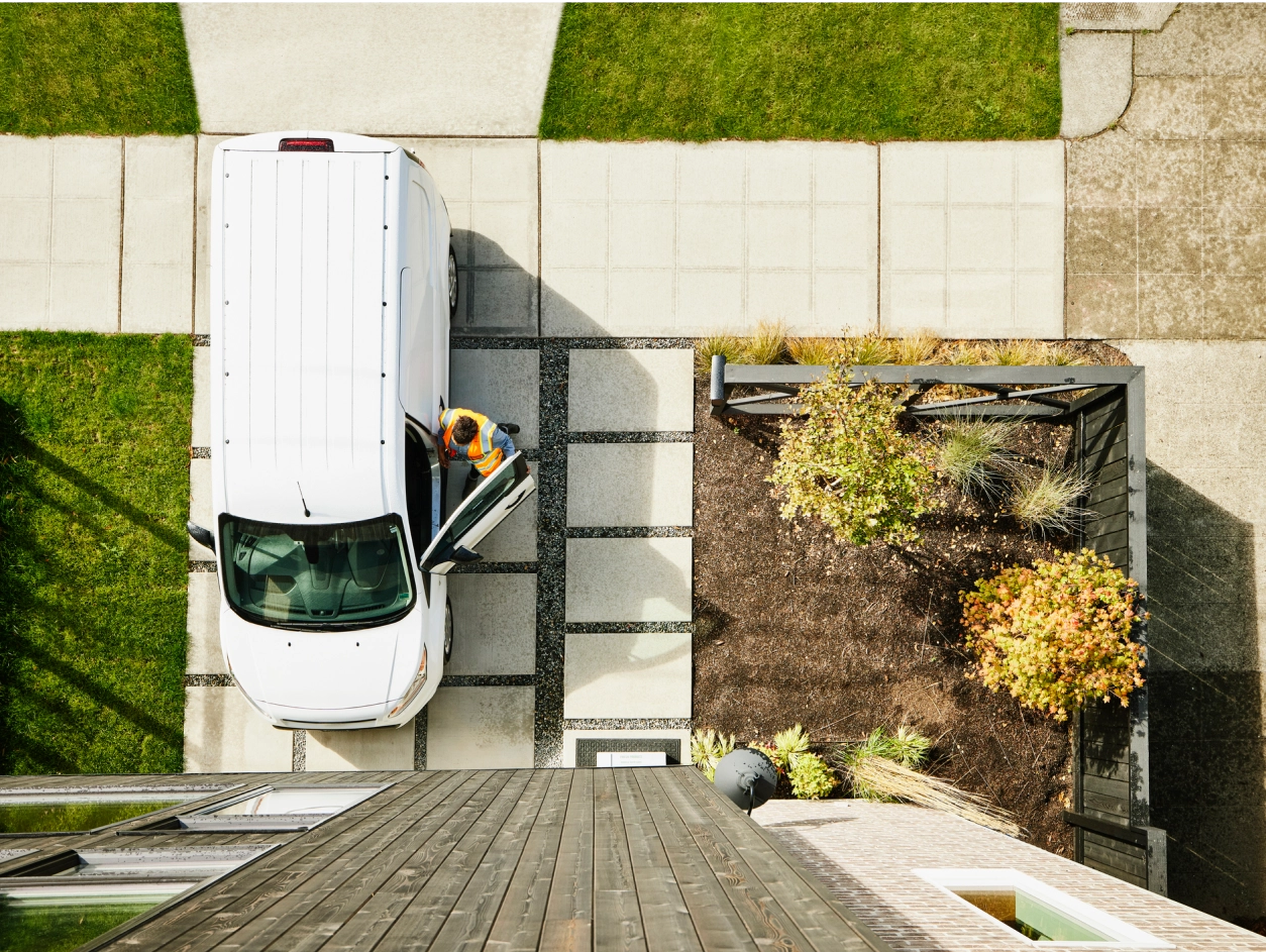 truck in driveway