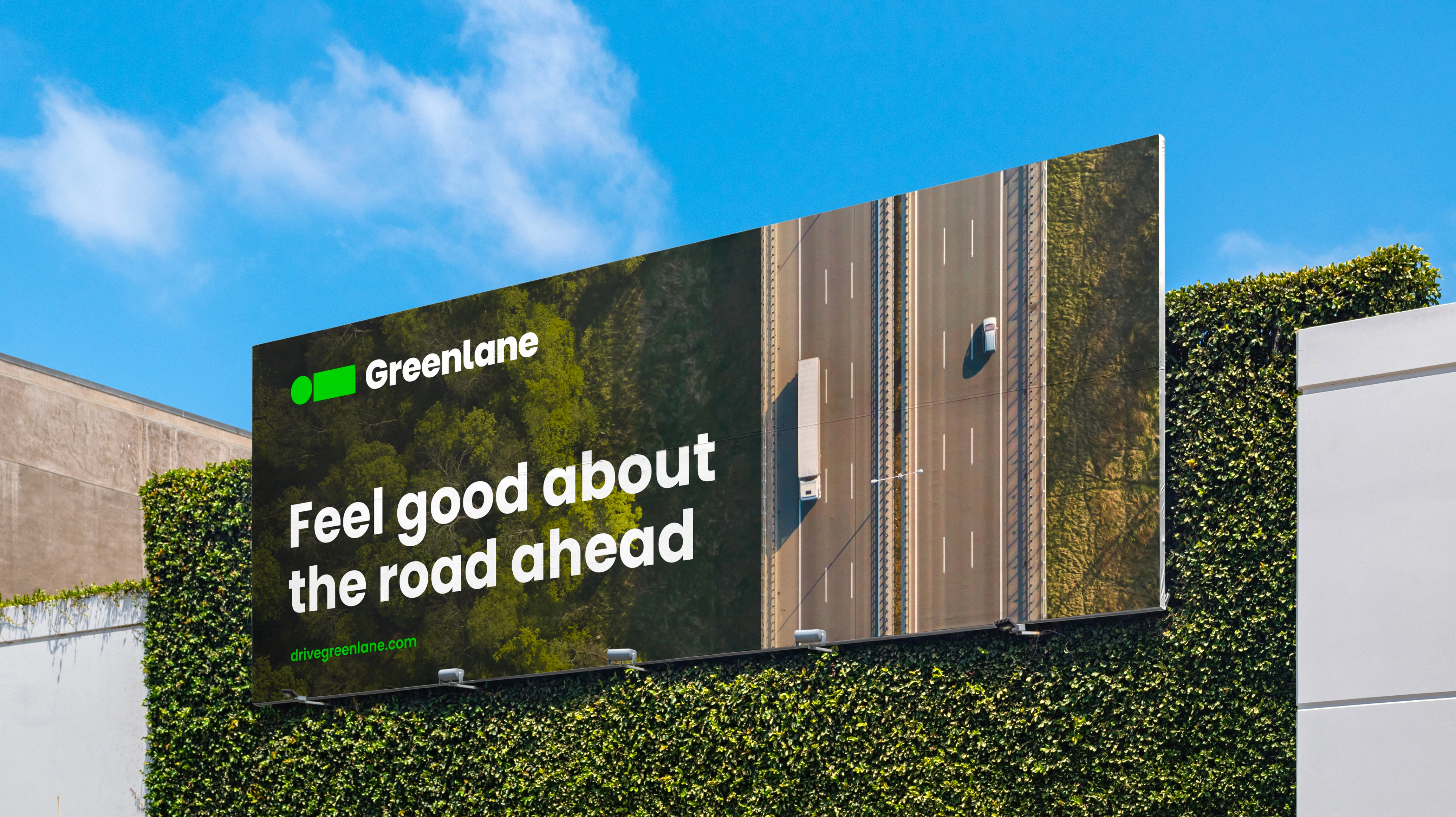 greenlane billboard: feel good about the road ahead