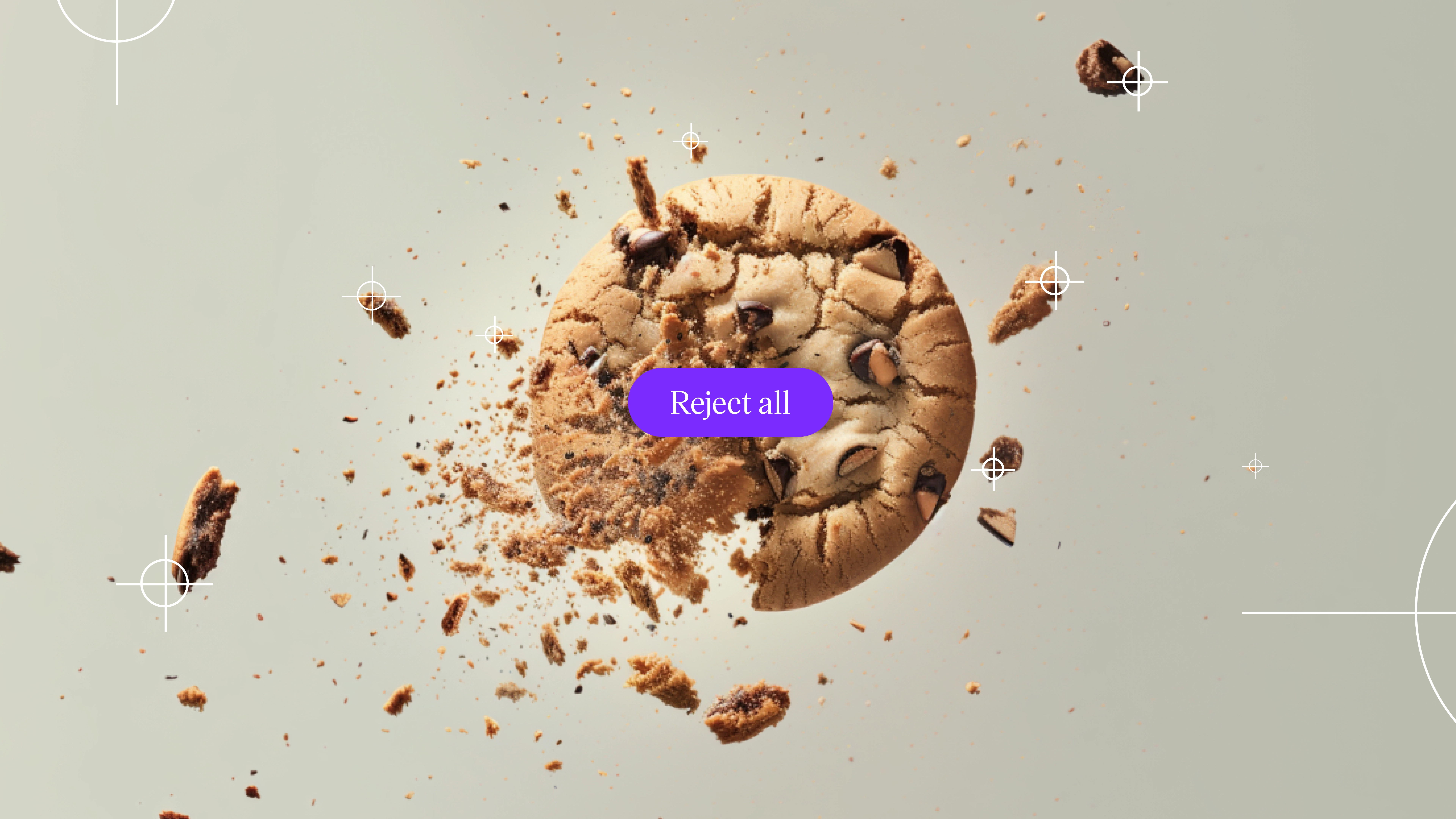Crumbling cookies with "reject all" button