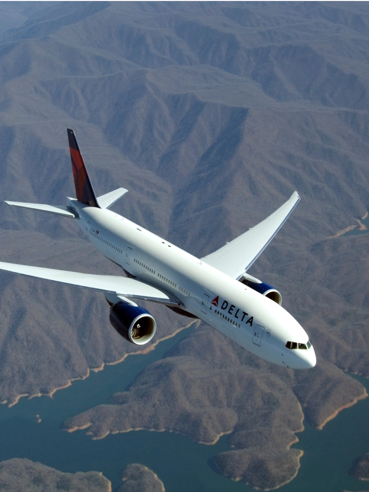 Delta plane in flight