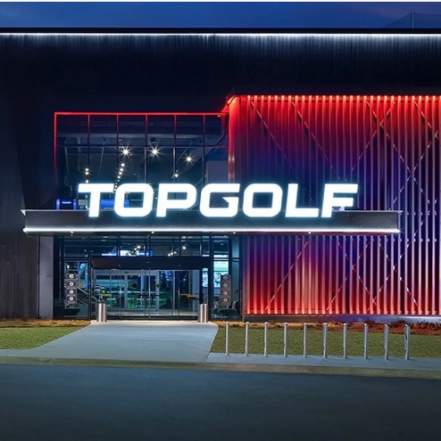 outside of topgolf building